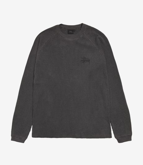 Stussy Raglan Thermal Basic Stock Washed Black