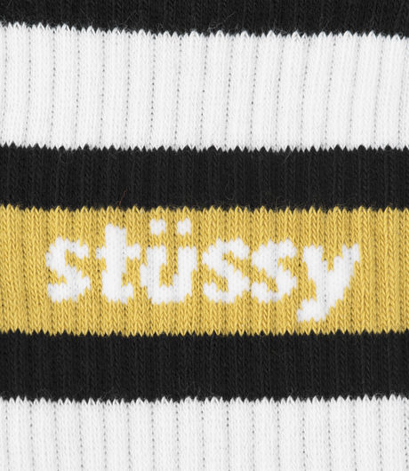 Stussy Stripe Crew Socks Black