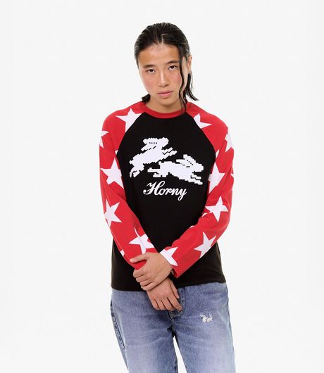Carne Bollente Seeing Stars Longsleeve Off-Black/Off-Red