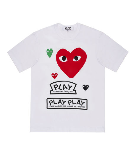 Comme des Garçons Play Multi Logo Tee White