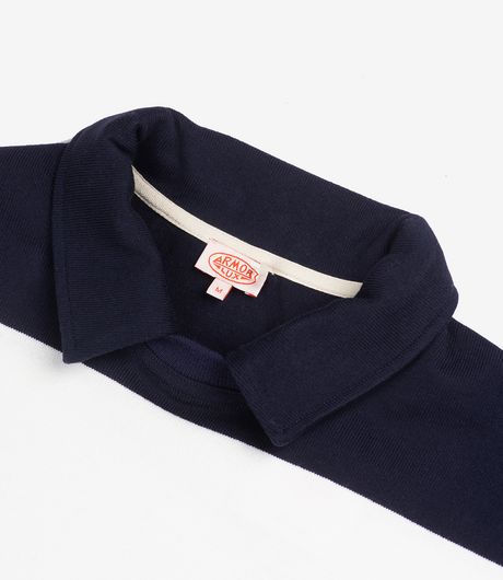 Armor-Lux Polo Neck Sweatshirt Navy/White