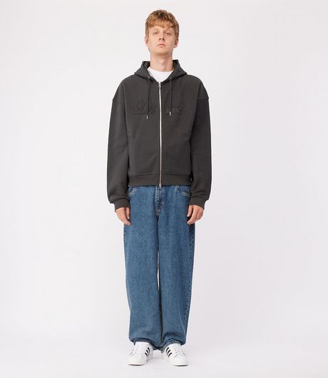 Dime Reverse French Terry Zip Hoodie Vintage Black