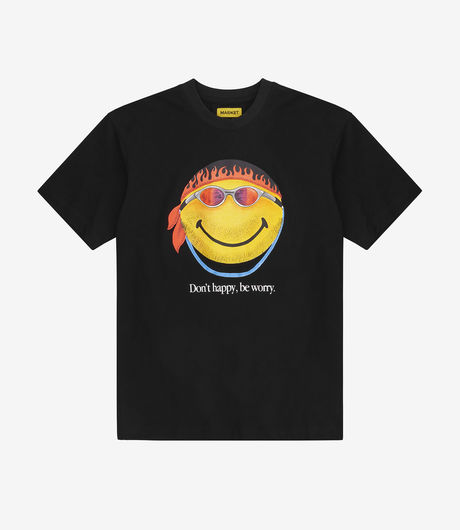Market Smiley Don'T Happy, Be Worry T-Shirt Black