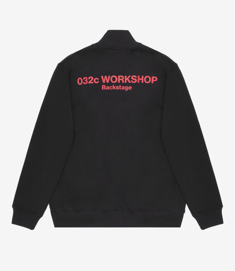 032c MARIA 'Backstage' Zip-Up Mock Neck Sweatshirt Black