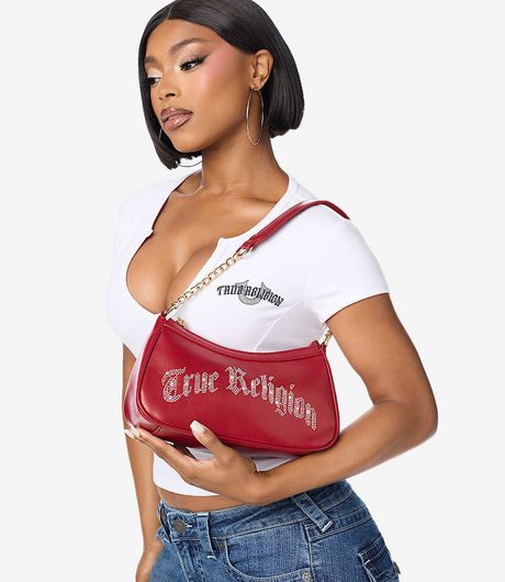 True Religion TR Crystal Handbag Rumba Red