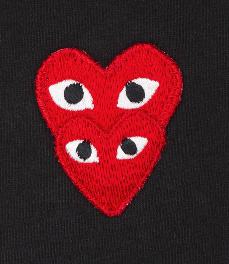 Comme des Garçons Play Overlapping Heart Tee Black
