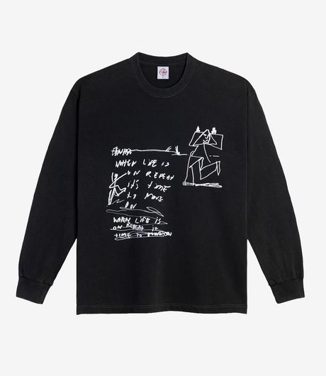 Polar Skate Co On Repeat LS Tee Silver Black