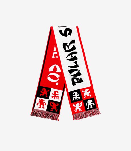Polar Skate Co Checkers Football Scarf Red
