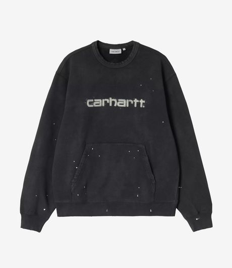 Carhartt WIP Painter Sweat Black Destroy Wash Splatter