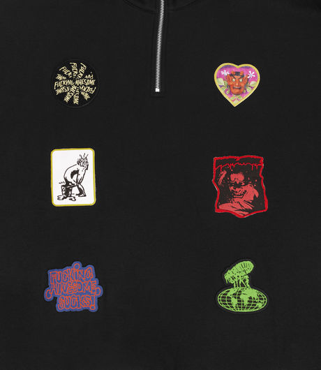 Fucking Awesome Patches 1/4 Zip Black