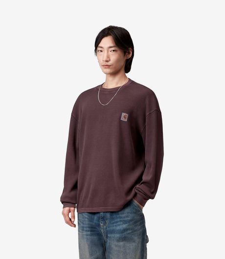 Carhartt WIP L/S Vista Waffle T-Shirt Palisander Garment Dyed