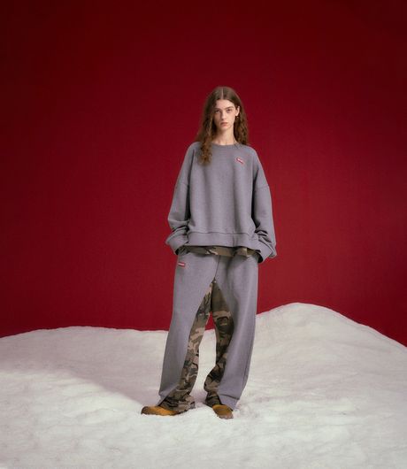 SSSTUFFF Layered Camo Pants Grey