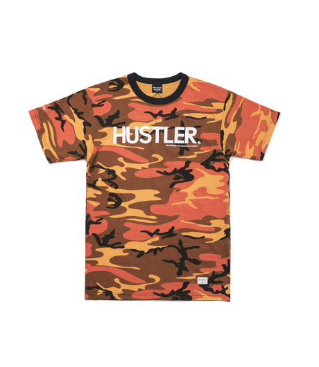 40's & Shorties x Hustler Logo Tee Camo Orange