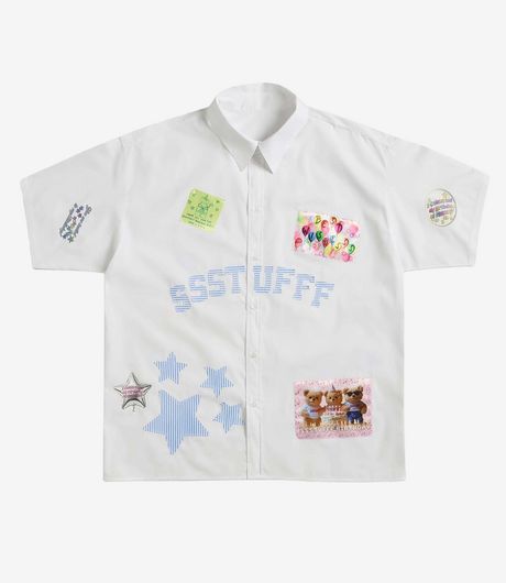SSSTUFFF Birthday Postcards Shirt White