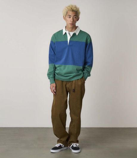 Gramicci Langdon Rugby Shirt Cerulean/Emerald