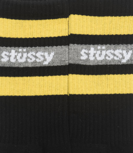 Stussy Stripe Crew Socks Black