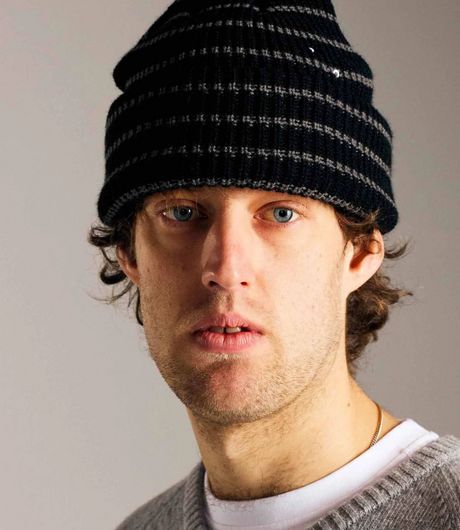 POP Trading Company Striped Beanie Black/Charcoal