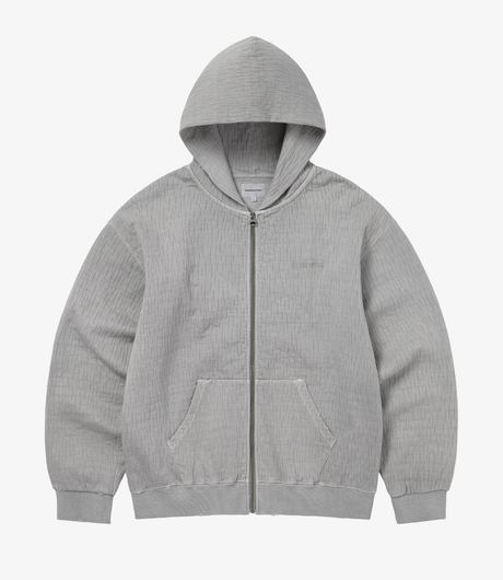 Thisisneverthat Damaged Zip Up Hoodie Khaki Grey