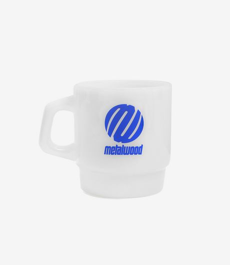 Metalwood Studio Logo Milk Glass Mug White