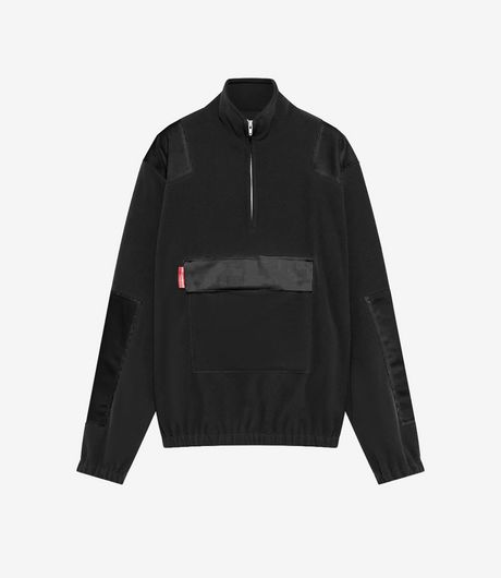 GR10K 55000 Replicated Half Zip Top Black