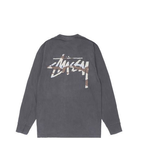 Stussy Camo Stock Pig Dyed Pkt LS Tee Black