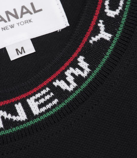 Canal New York Deco Collar Pique Tee Black/Multi