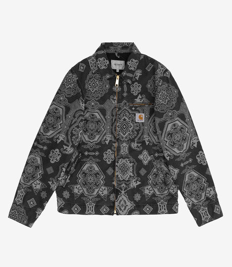 Carhartt WIP Detroit Jacket 'Columbia' Ripstop Black/Verse Print Heavy Stone Wash