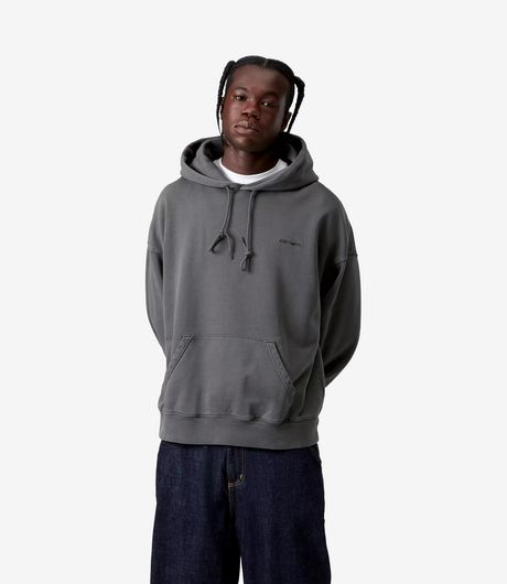 Carhartt WIP Hooded Benton Sweat Graphite Garment Dyed