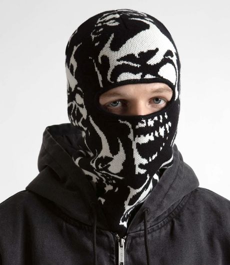 Wasted Paris Skull Balaclava Black/White