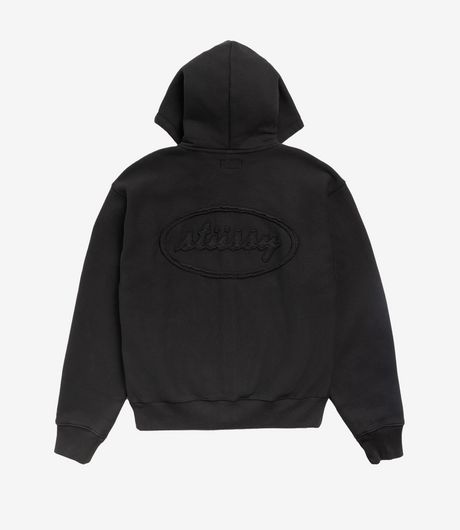 Stussy Cursive Applique Zip Hood Black