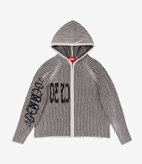 032c Crusader Hooded Knit Black/Whie