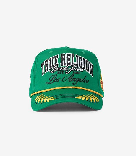 True Religion Logo Branch Baseball Hat Ultra Marine Green