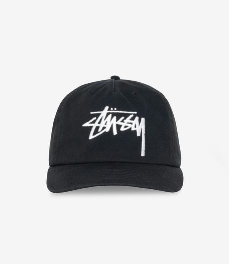 Stussy Big Stock Mid Depth Cap Shadow Black