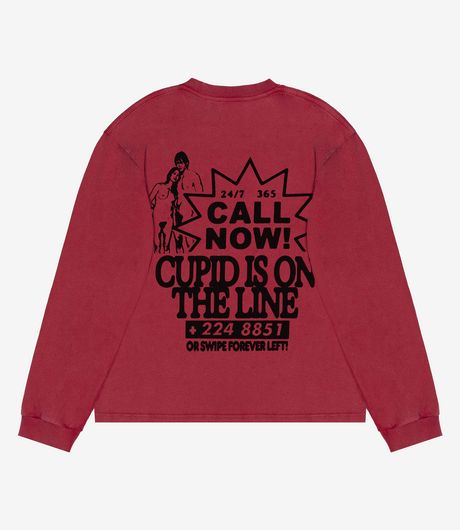Carne Bollente Cupid's Calling LS Tee Off-Red