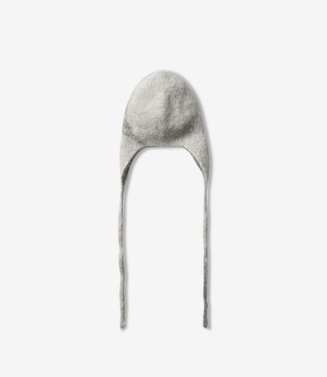 ROA Logo Mohair Bonnet Beanie White Grey