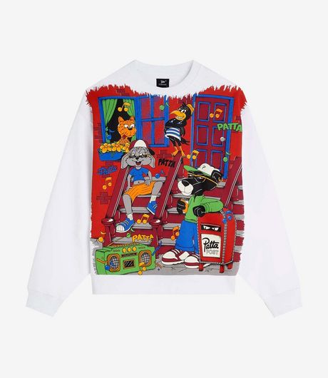Patta Block Party Crewneck Sweater White