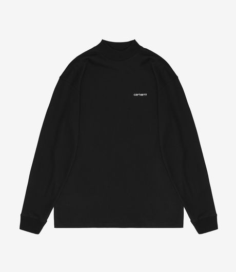 Carhartt WIP L/S Mockneck Script Embroidery Black/White
