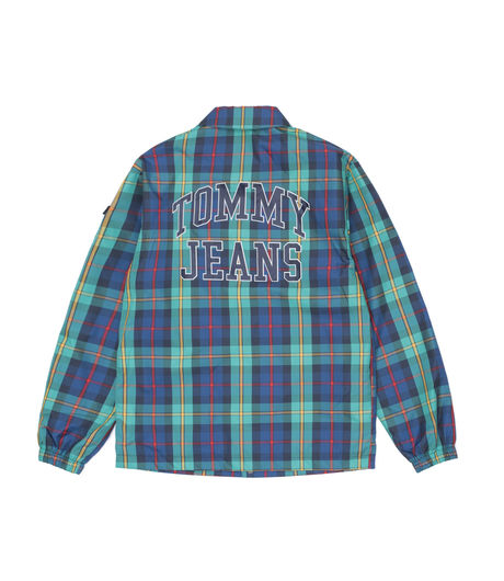 Tommy Jeans Plaid Coach Jacket Black Iris/Mult