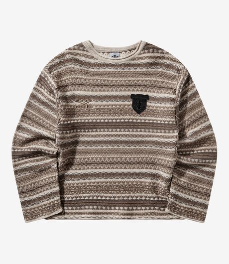 Umbro Fair Isle Crest Crew Greige