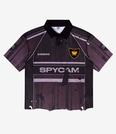 Umbro Distressed Spycam Polo Purple Black
