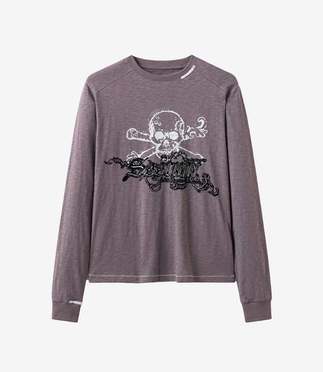 SSSTUFFF Flock Skull L/S Tee Purple