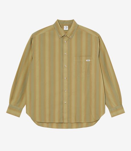 Polar Skate Co Ben LS Shirt Green Stripe