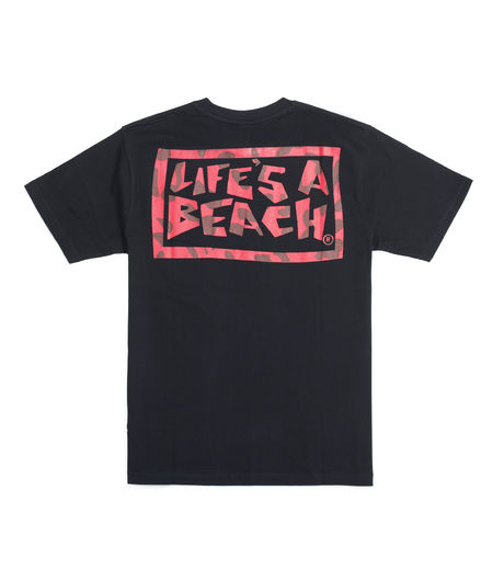 Life's a Beach LAB Logo Leopard Tee Black