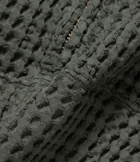 BEAMS Waffle Zip UP Hoodie Charcoal