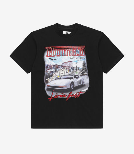 Human With Attitude Living Fast Tee Black