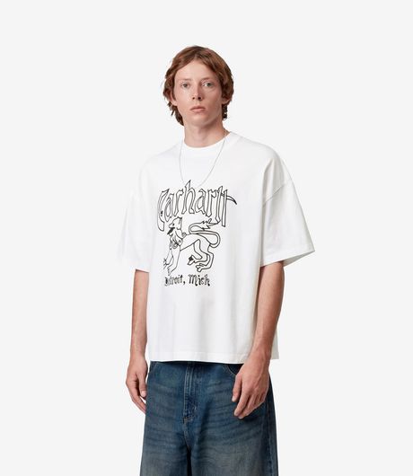 Carhartt WIP S/S Hackwork T-Shirt White Heavy Stone Wash