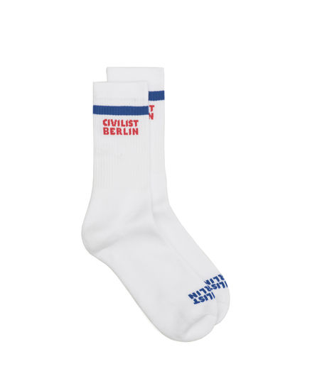 Civilist Logo Socks White/Blue/Red