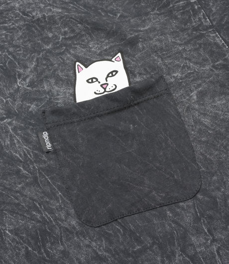 Ripndip Lord Nermal Pocket Tee No Back Print Black Mineral Wash
