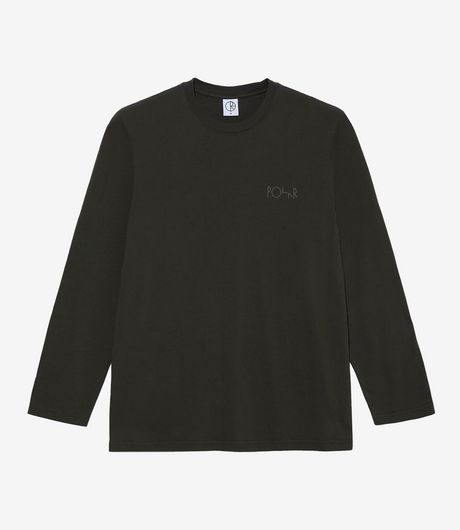 Polar Skate Co Stroke Logo Steve LS Tee Dirty Black