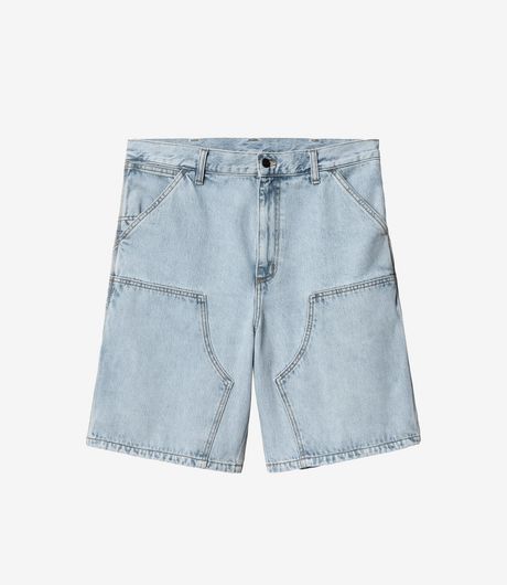 Carhartt WIP Double Knee Short Smith Denim Blue Heavy Stone Bleached